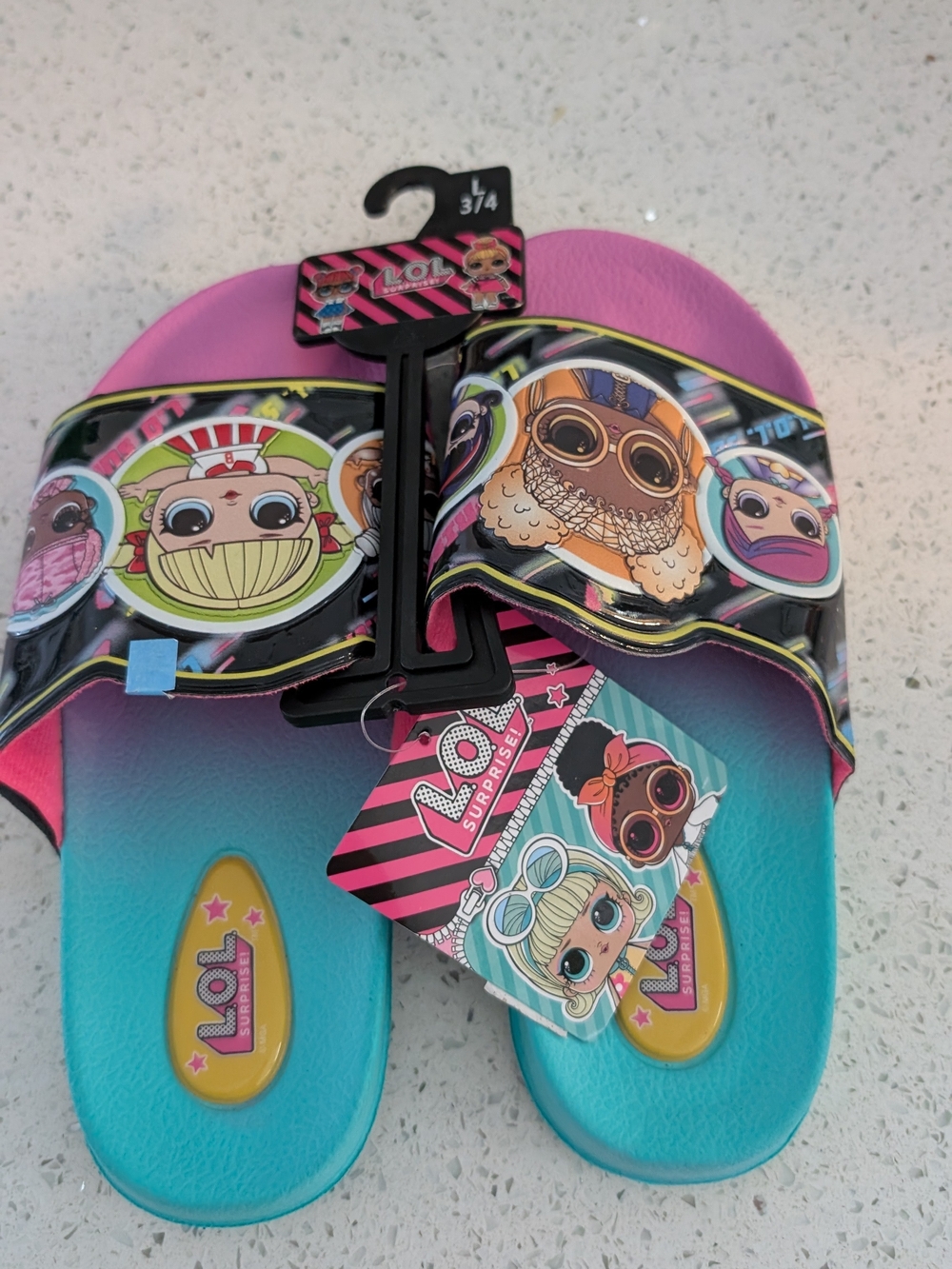 L.O.L. Surprise! Pink & Teal Character Slide Sandals